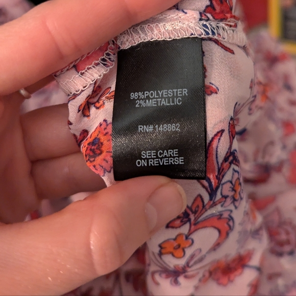 Torrid Chiffon Ruched Sleeve Kimono In Pink Floral Metallic Gold 3X Boho Indie - Picture 5 of 7